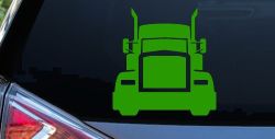 Tractor Trailer Truck Big Rig Car or Truck Vinyl Window Decal Sticker (Lime)