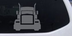 Tractor Trailer Truck Big Rig Car or Truck Vinyl Window Decal Sticker (Silver)