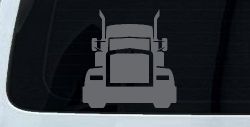 Tractor Trailer Truck Big Rig Car or Truck Vinyl Window Decal Sticker (Silver)