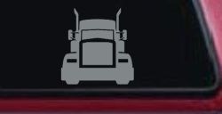 Tractor Trailer Truck Big Rig Car or Truck Vinyl Window Decal Sticker (Telegrey)