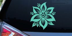 Poinsettia Flower Car or Truck Vinyl Window Decal Sticker (Mint)