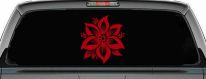 Poinsettia Flower Car or Truck Vinyl Window Decal Sticker (Red)