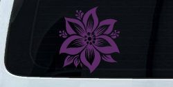 Poinsettia Flower Car or Truck Vinyl Window Decal Sticker (Violet)