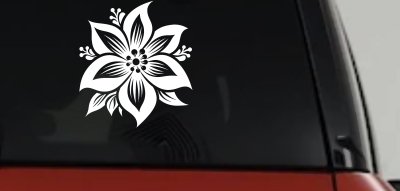 Poinsettia Flower Car or Truck Vinyl Window Decal Sticker