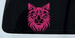 Maine Coon Cat Feline Car or Truck Vinyl Window Decal Sticker (Hot Pink)