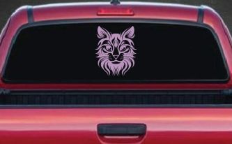 Maine Coon Cat Feline Car or Truck Vinyl Window Decal Sticker (Lilac)
