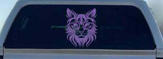 Maine Coon Cat Feline Car or Truck Vinyl Window Decal Sticker (Purple)