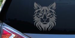 Maine Coon Cat Feline Car or Truck Vinyl Window Decal Sticker (Silver)