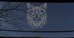 Maine Coon Cat Feline Car or Truck Vinyl Window Decal Sticker (Silver)