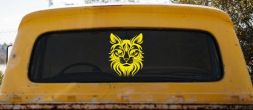 Maine Coon Cat Feline Car or Truck Vinyl Window Decal Sticker (Yellow)