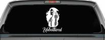 Unbothered Female Skeleton Grim Reaper Shooting Bird Car or Truck Vinyl Window Decal Sticker
