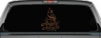 Angels Among Us with Cardinal Bird Car or Truck Vinyl Window Decal Sticker (Copper)