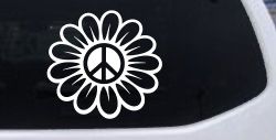 Peace Power Hippie Flower Car or Truck Vinyl Window Decal Sticker