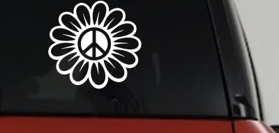 Peace Power Hippie Flower Car or Truck Vinyl Window Decal Sticker