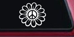 Peace Power Hippie Flower Car or Truck Vinyl Window Decal Sticker