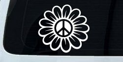Peace Power Hippie Flower Car or Truck Vinyl Window Decal Sticker