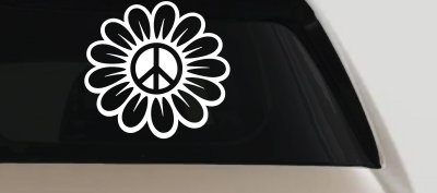 Peace Power Hippie Flower Car or Truck Vinyl Window Decal Sticker