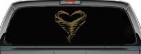 Tornado Heart Car or Truck Vinyl Window Decal Sticker (Gold)