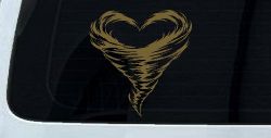 Tornado Heart Car or Truck Vinyl Window Decal Sticker (Gold)