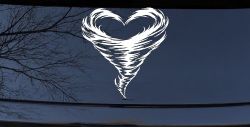 Tornado Heart Car or Truck Vinyl Window Decal Sticker