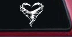 Tornado Heart Car or Truck Vinyl Window Decal Sticker