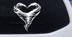 Tornado Heart Car or Truck Vinyl Window Decal Sticker