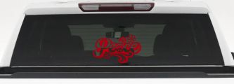 Word Peace with Peace Sign Car or Truck Vinyl Window Decal Sticker (Red)