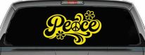 Word Peace with Peace Sign Car or Truck Vinyl Window Decal Sticker (Yellow)