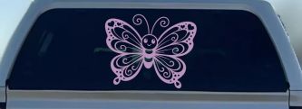 Butterfly with Hearts Car or Truck Vinyl Window Decal Sticker (Lilac)
