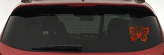 Butterfly with Hearts Car or Truck Vinyl Window Decal Sticker (Orange Red)