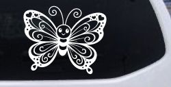 Butterfly with Hearts Car or Truck Vinyl Window Decal Sticker
