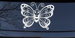 Butterfly with Hearts Car or Truck Vinyl Window Decal Sticker