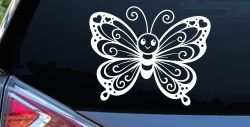 Butterfly with Hearts Car or Truck Vinyl Window Decal Sticker