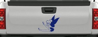 Tinkerbell Fairy Sitting all Sassy Car or Truck Vinyl Window Decal Sticker (Navy)