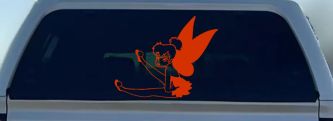 Tinkerbell Fairy Sitting all Sassy Car or Truck Vinyl Window Decal Sticker (Orange Red)