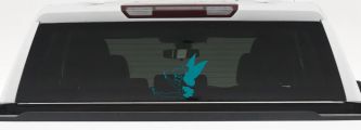 Tinkerbell Fairy Sitting all Sassy Car or Truck Vinyl Window Decal Sticker (Turquoise Blue)
