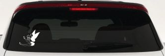 Tinkerbell Fairy Sitting all Sassy Car or Truck Vinyl Window Decal Sticker (White)