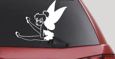 Tinkerbell Fairy Sitting all Sassy Car or Truck Vinyl Window Decal Sticker