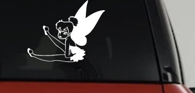 Tinkerbell Fairy Sitting all Sassy Car or Truck Vinyl Window Decal Sticker