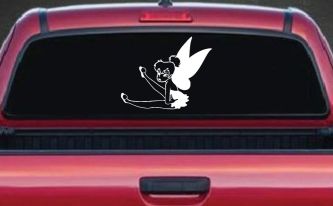 Tinkerbell Fairy Sitting all Sassy Car or Truck Vinyl Window Decal Sticker