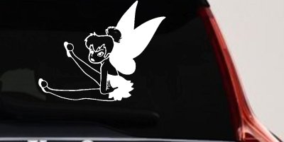 Tinkerbell Fairy Sitting all Sassy Car or Truck Vinyl Window Decal Sticker