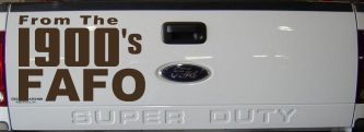 From The 1900s FAFO Car or Truck Vinyl Window Decal Sticker (Brown)