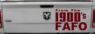 From The 1900s FAFO Car or Truck Vinyl Window Decal Sticker (Purple Red)