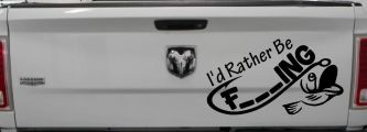 I'd Rather Be Fishing Funny F___ING Car or Truck Vinyl Window Decal Sticker (Black)