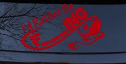 I'd Rather Be Fishing Funny F___ING Car or Truck Vinyl Window Decal Sticker (Red)