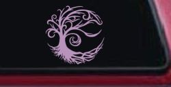 Tree Blowing in the Wind Car or Truck Vinyl Window Decal Sticker (Lilac)