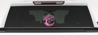 Tree Blowing in the Wind Car or Truck Vinyl Window Decal Sticker (Pink)