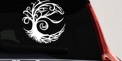 Tree Blowing in the Wind Car or Truck Vinyl Window Decal Sticker