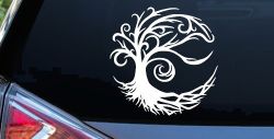 Tree Blowing in the Wind Car or Truck Vinyl Window Decal Sticker