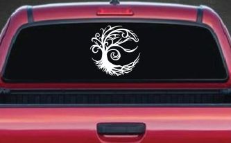 Tree Blowing in the Wind Car or Truck Vinyl Window Decal Sticker